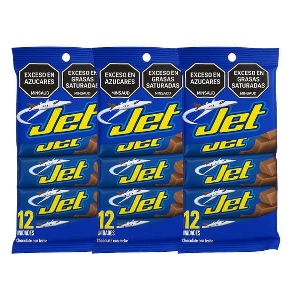 Pack Chocolatina Jet 12 Unidades 3 piezas