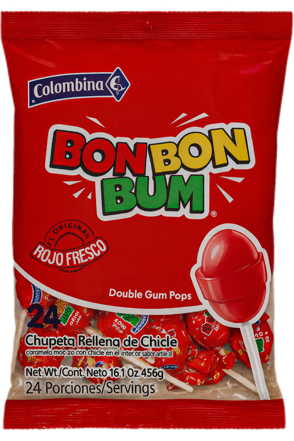 Bon Bon Bum rojo fresa 24 pzas