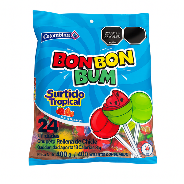 Bon Bon Bum surtido tropical 24 pzas