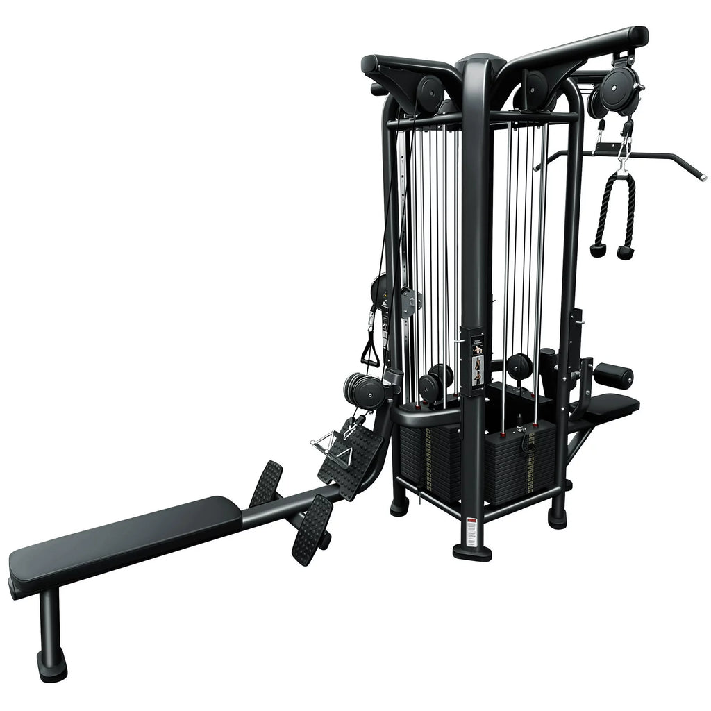 French Fitness FFB Black 4 Stack Multi Jungle Gym (New)