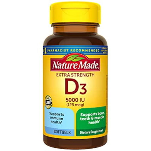 Nature Made Dietary Suplement Extra Strength D3 100 Softgels