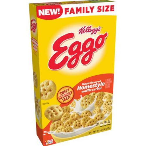 kellog's Eggo Mapple Flavoured Homestyle Waffle Cereal Family Size 399g