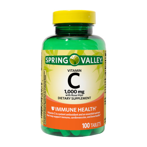 Spring Valley Dietary Supplement Vitamin C 100 Tablets 1,000mg