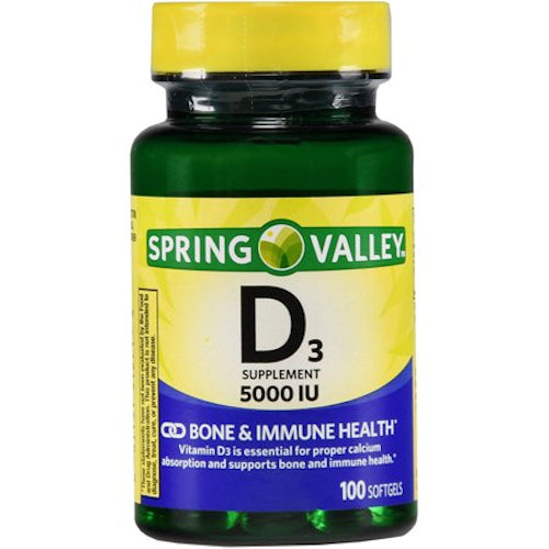 Spring Valley D3 125mcg 100 SoftGels