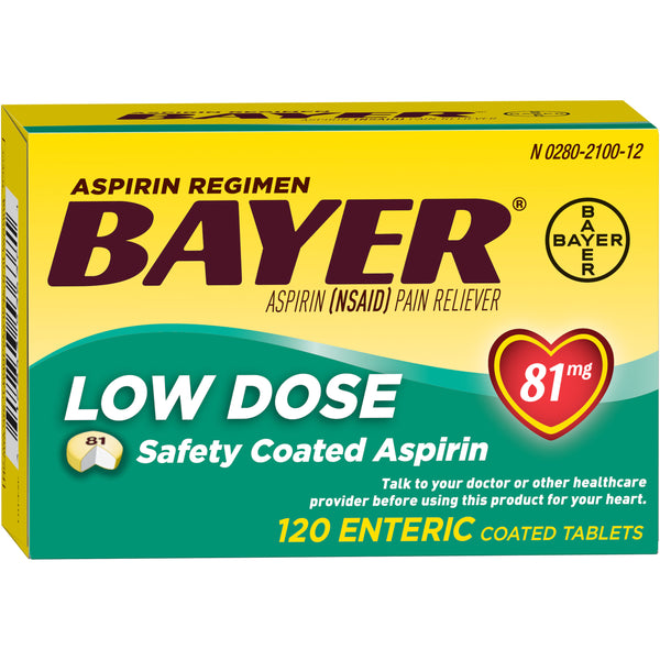 Aspirin Regimen Bayer 81mg 120 Enderic Coated Tablets