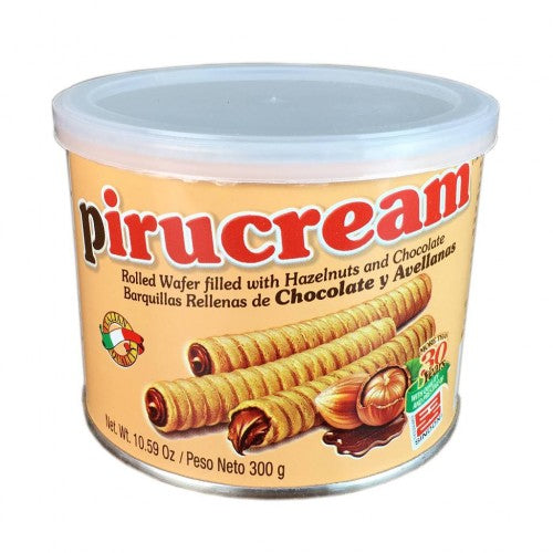 Barquillas Rellenas De Chocolate Y Avellanas PiruCream 300g