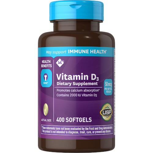Dietary Supplement Vitamin D3 400 Softgels